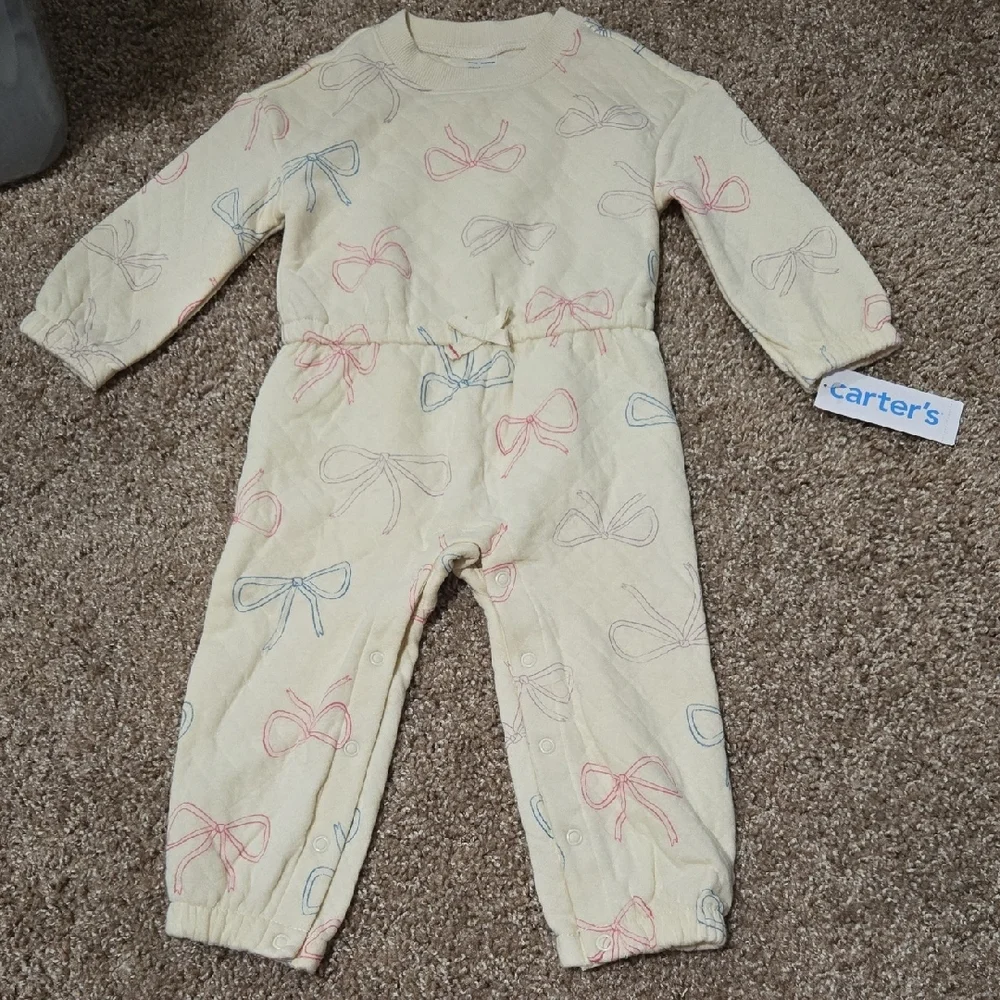 Carter's Bow Print Jumpsuit